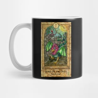 Nine Of Swords. Minor Arcana Tarot Card. Mug